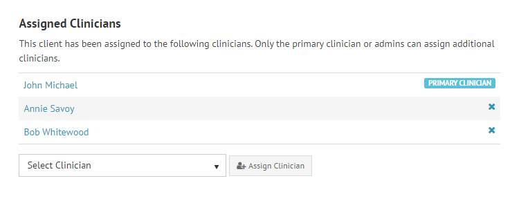 Share a client therapy notes between clinicians in therapyzen