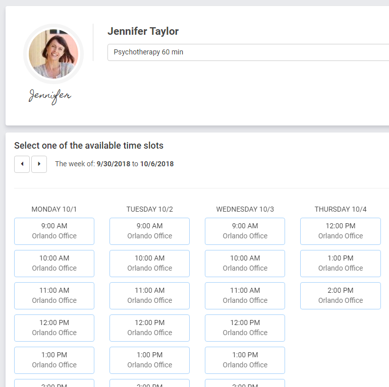 Clients can send appointment requests to you and your team in the client portal in TherapyZen